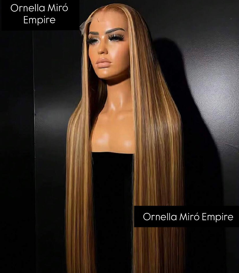 Lace Front Wig 13x6/13x4 HD 30" - Honey Blonde Human Hair, Density 200%, Baby Hair, Ombre Gradient